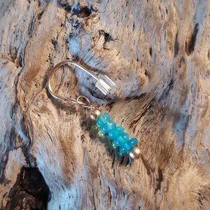 Gold Paraiba Blue Opal Belly Ring Dangle